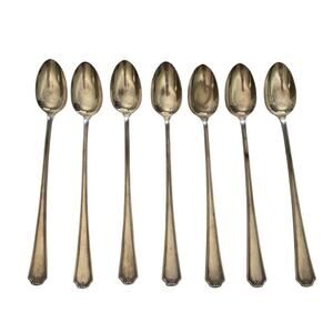 7 Silverplate Iced Tea Spoons Melody/Sybil ~ Puritan 1929 ~ No Mono